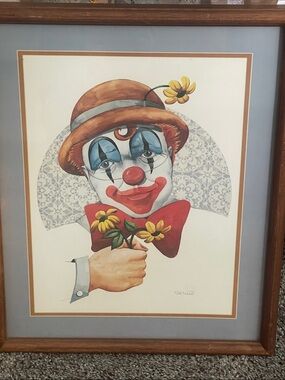 Framed Clown Print by Tom Wood